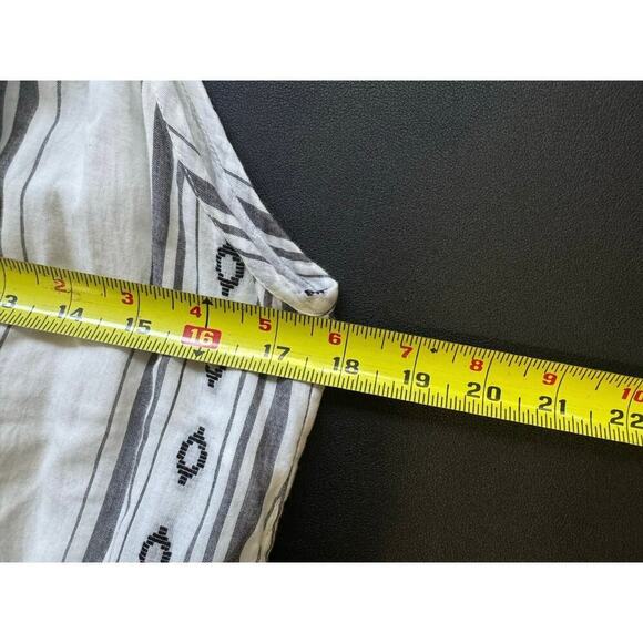 Roller Rabbit Odelle Dress Sleeveless Geometric Stripe Cotton Gray White Size XL - Picture 11 of 12
